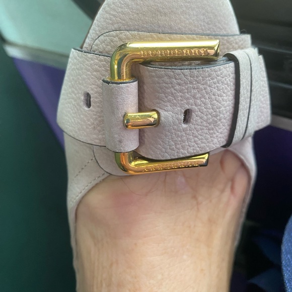 Burberry Shoes - Burberry Women's LEATHER Taupe Buckle Flats! Gorgeous!